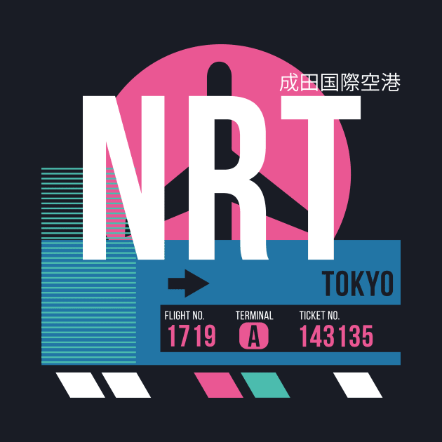 Tokyo (NRT) Airport Code Baggage Tag by SLAG_Creative