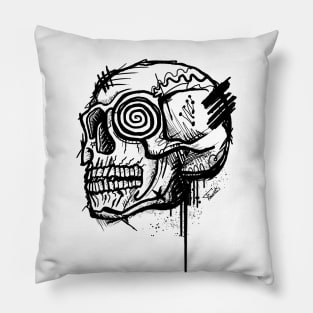 abstract crazy demon skull Pillow