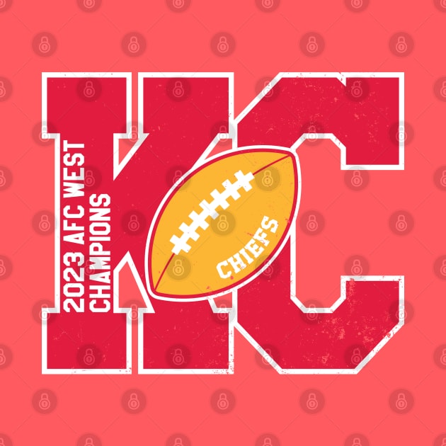Big Bold Kansas City Chiefs 2023 AFC West Champs by Rad Love
