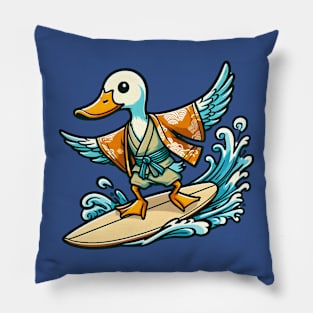 Surfing duck Pillow