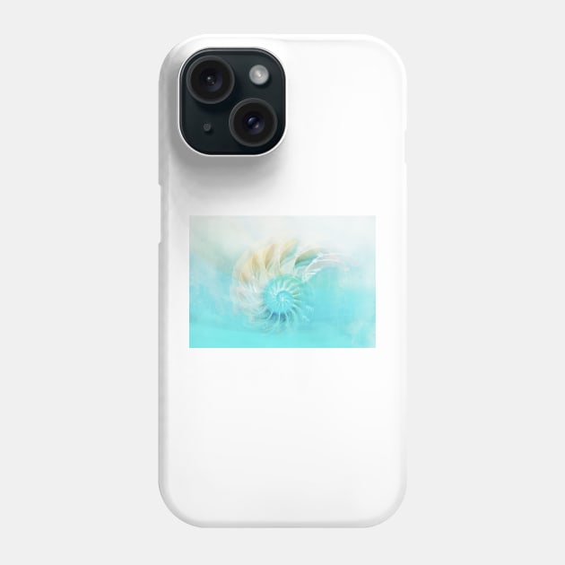 Pale Blue Nautilus Shell Phone Case by JimDeFazioPhotography