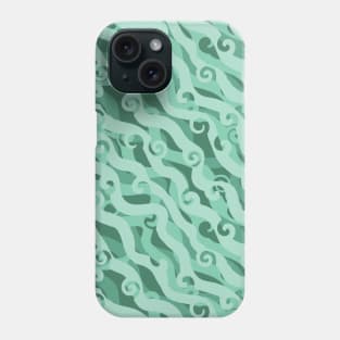 Abstract Diagonal Lines with Swirls Seamless Surface Pattern Design Phone Case