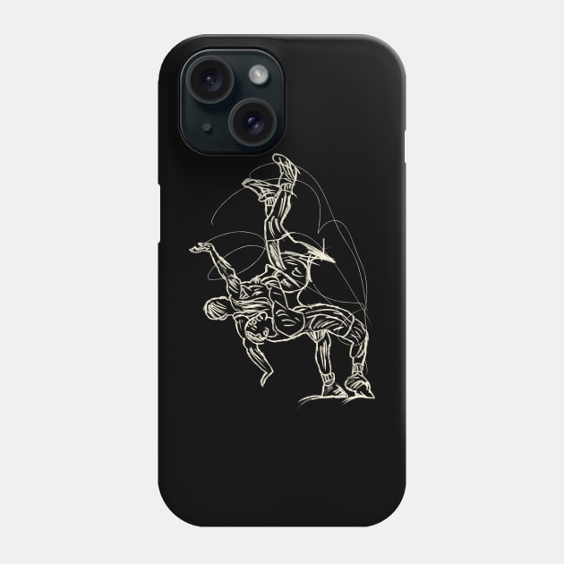 Wrestling In Action Phone Case by Saestu Mbathi