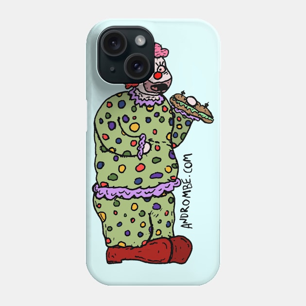 clown eating a sandwich! Phone Case by ANDROMBE