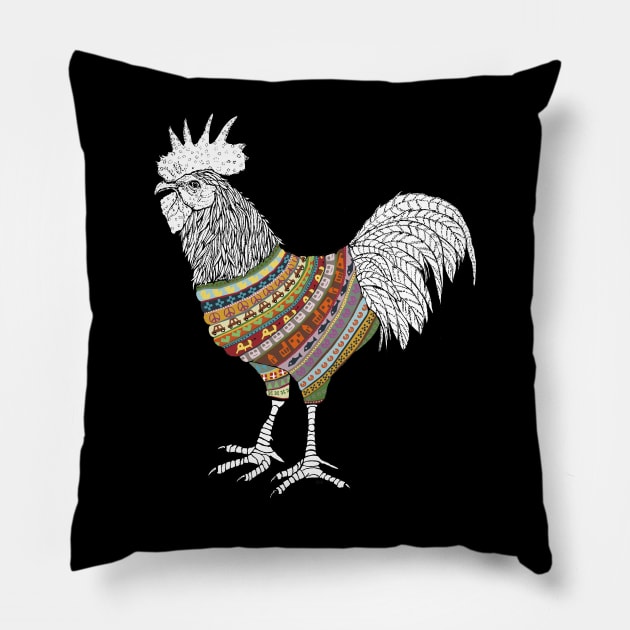 Rooster Knit Pillow by msmart