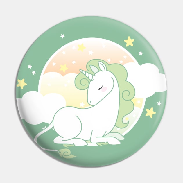 Green Unicorn Pin by AmalteaOlenska