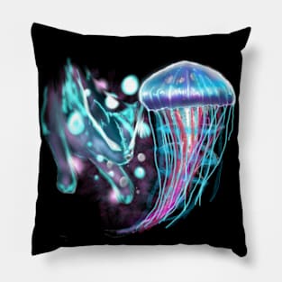 jellyfish and cat Pillow