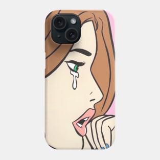 Brunette Crying Comic Girl Phone Case