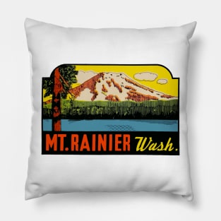 Mount Rainier Vintage Style Pillow