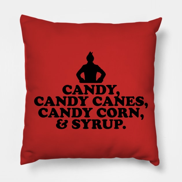 Elf Quote - Food Groups (Black) Pillow by NorRadd Designs