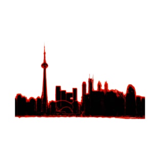 Toronto Skyline in Red and Black T-Shirt