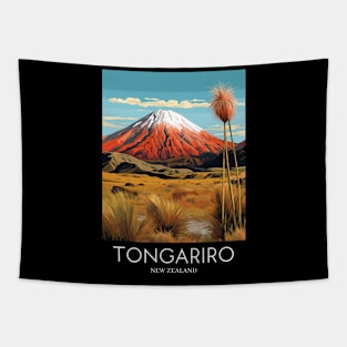 A Pop Art Travel Print of Tongariro National Park - New Zealand Tapestry