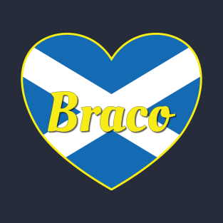 Braco Scotland UK Scotland Flag Heart T-Shirt