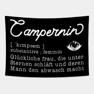 Damen Camperin Lautschrift Camping Geschenk Campingplatz Tapestry