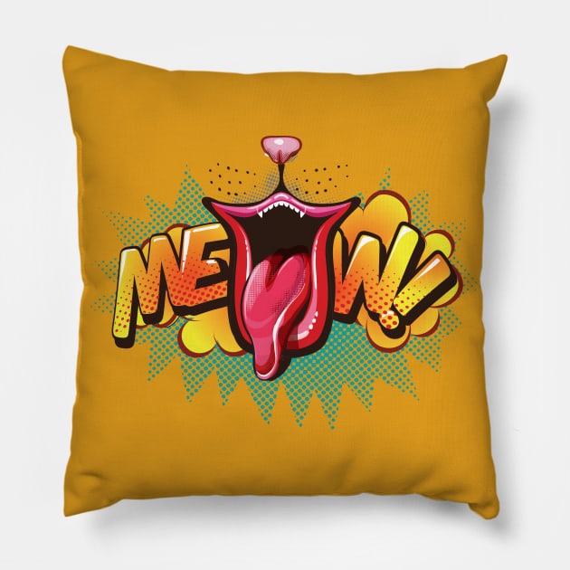 MEOW! Pillow by jemae