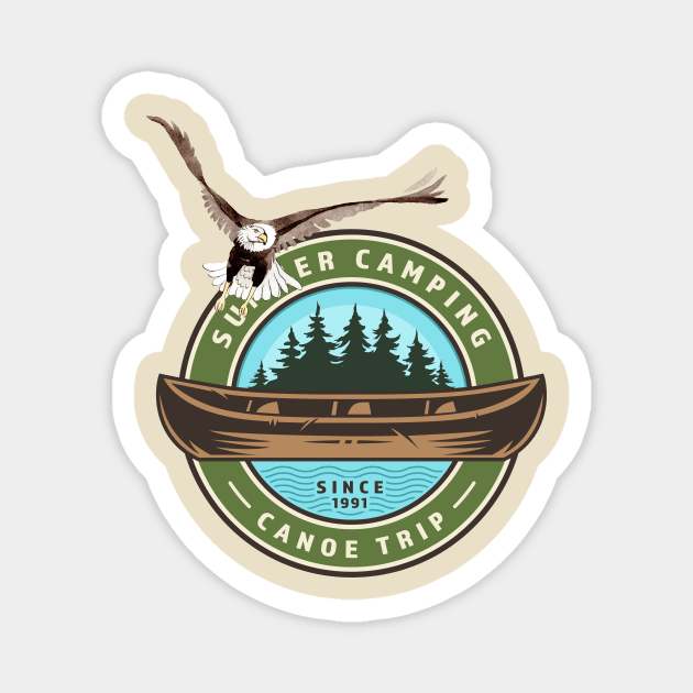 Canoe Trip Eagle Nature Magnet by letnothingstopyou