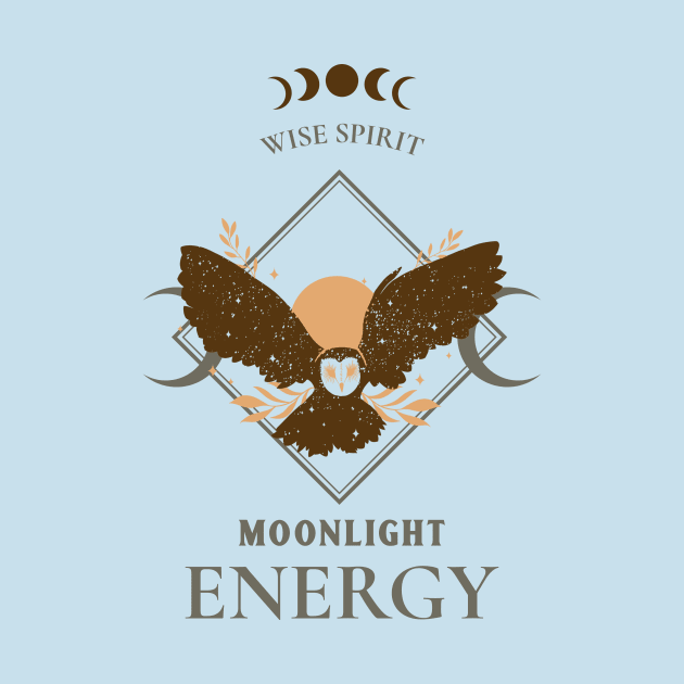 Owl Wise Spirit Moonlight Energy by Tip Top Tee's