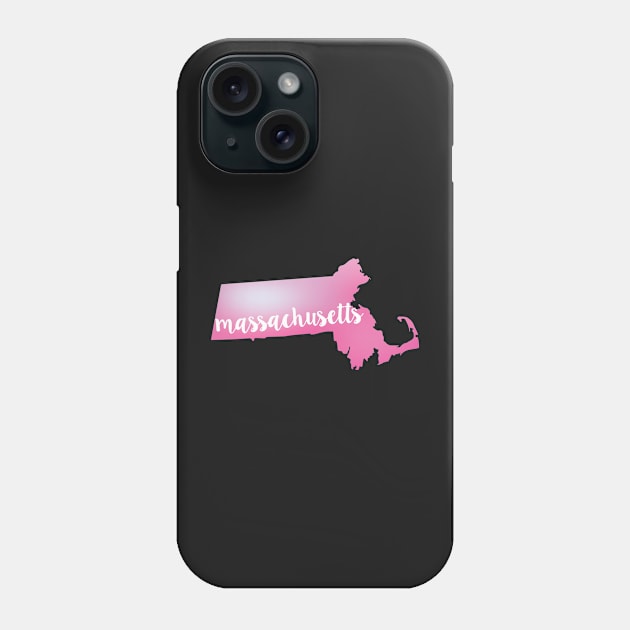 Massachusetts State Pink vector Phone Case by emilystp23
