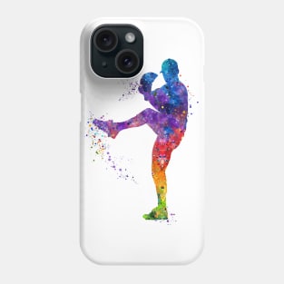 Boy Baseball Pitcher Watercolor Softball Gift Phone Case