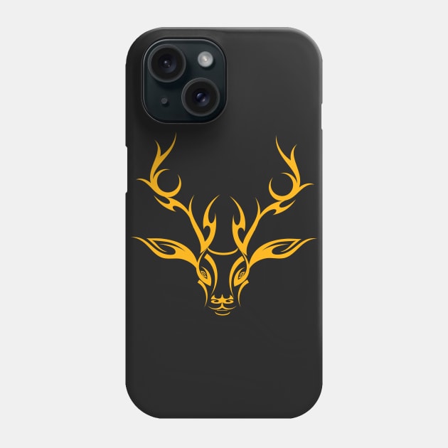 Tribal Stag in Yellow Phone Case by CreativeByDesign