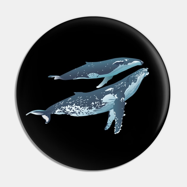 A Couple of Humpback Whales Pin by NorseTech