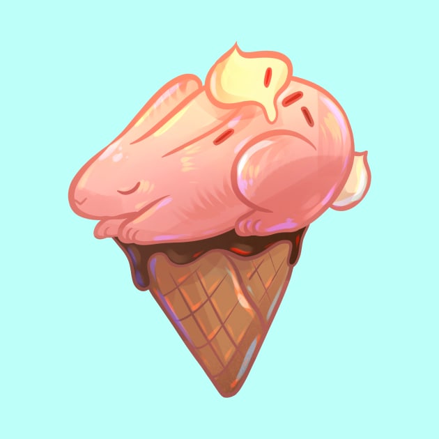 Strawberry Bunny Cone by Claire Lin