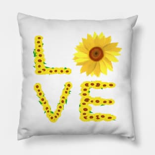 Sunflower Love (White Background) Pillow