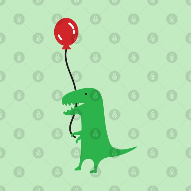 A Dinosaur and his red Balloon by FrogAndToadsWorkshop