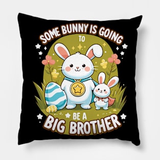 Big Brother Announcement Cute Bunny Family Design Pillow