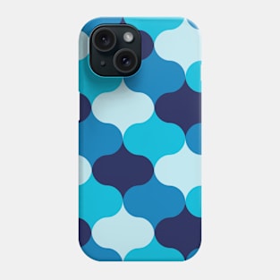 Abstract shapes pattern in blue shades Phone Case