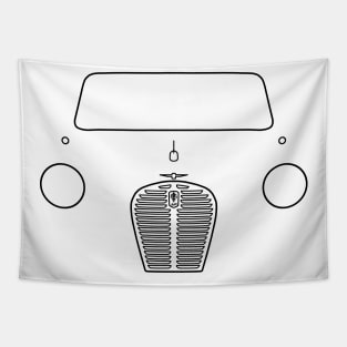 Austin A30/A35 classic car outline graphic (black) Tapestry