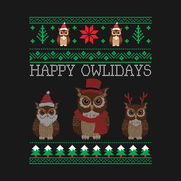 Funny Cute Owl Lovers Owl Ugly Christmas Sweaters by mrsmitful01