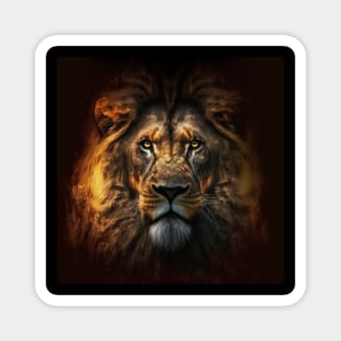 Fantastic lion head in epic atmosphere Magnet