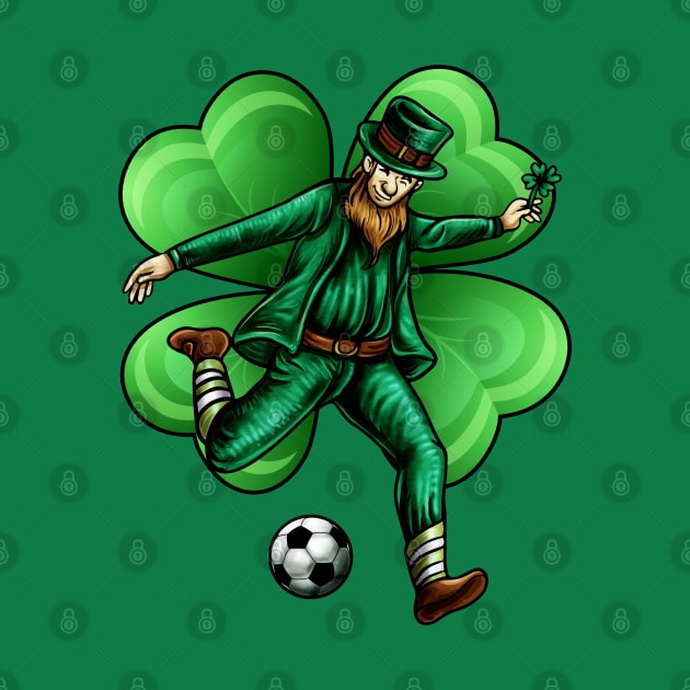 Leprechaun Soccer Lucky Irish Clover St Patricks Day by E