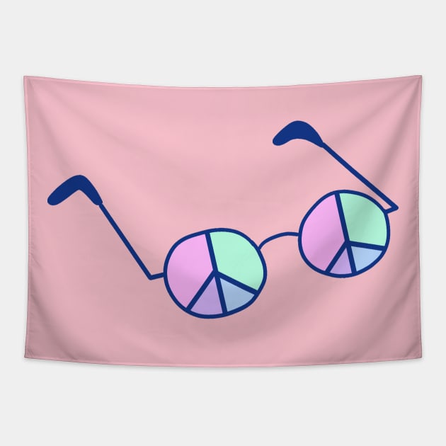 Peace Sign Glasses Tapestry by saradaboru