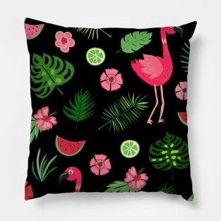 Pink Flamingo Pattern Pillow