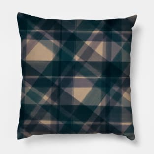 Painted Plaid in Navy Blue Pillow