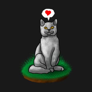 Gray cat show some love to everyone T-Shirt