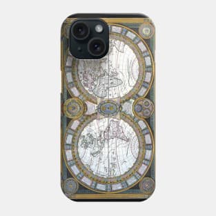 Antique Old World Double Hemisphere Map by Claude Auguste Berey Phone Case