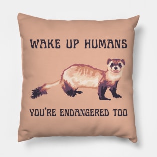 Endangered Black-Footed Ferret Pillow