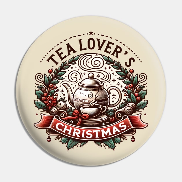 Tea Lovers Christmas Pin by Moniato