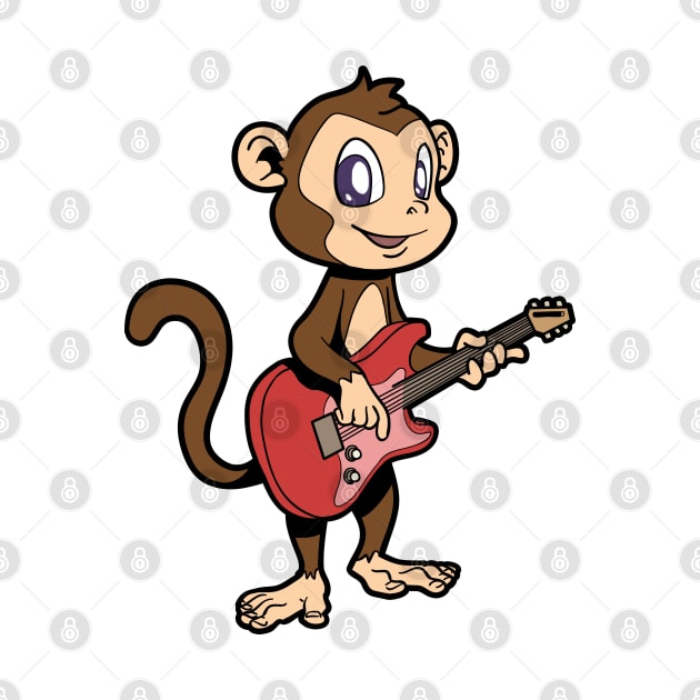 Cartoon monkey playing electric guitar by Modern Medieval Design