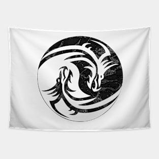 Dragon Yin Yang Chest Logo Tapestry