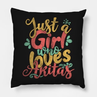 Just A Girl Who Loves Akitas Gifts for Dog Lovers graphic Pillow
