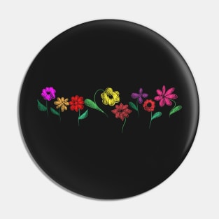 Hand drawn flower chalk style Pin