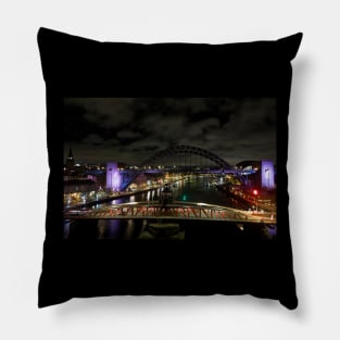 River Tyne at Night Pillow