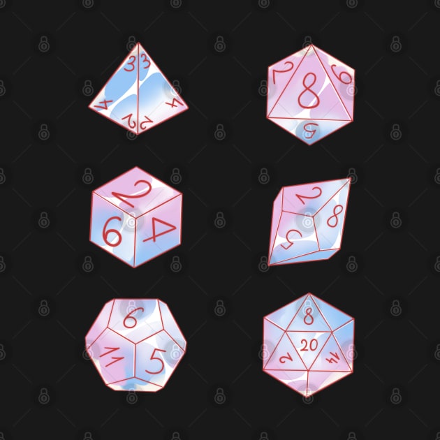 Trans dice set by Itsacuteart