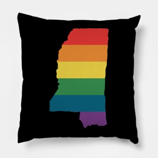 Mississippi State Rainbow Pillow