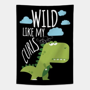 Wild Like My Curls Toddler Cute Dinosaurs Curly Haired Tapestry