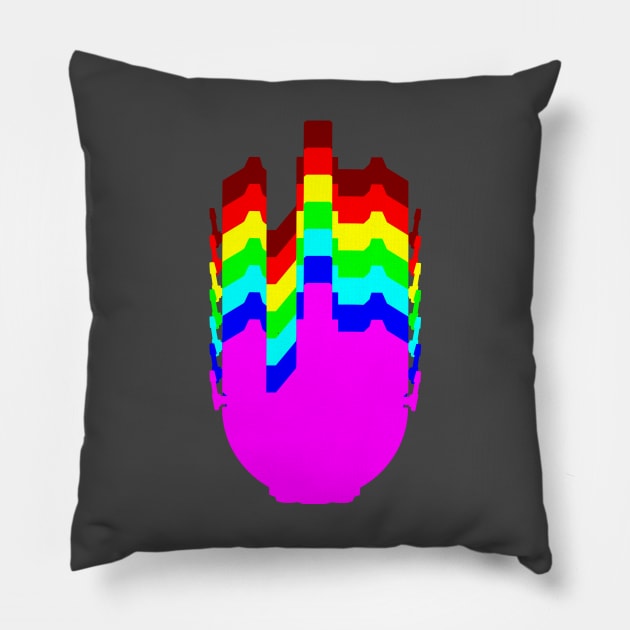 Rainbow Hawk Pillow by Freq501